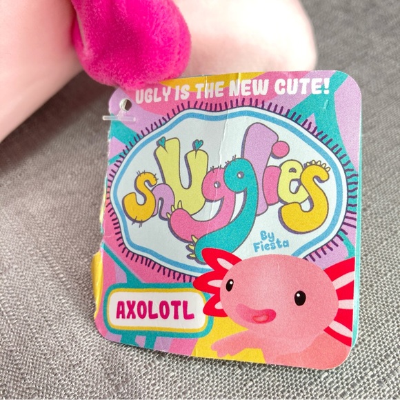 Fiesta Snugglies Axolotl 2018 Plush 10.5" Pink Stuffed Animal A71504 clean - Picture 7 of 9